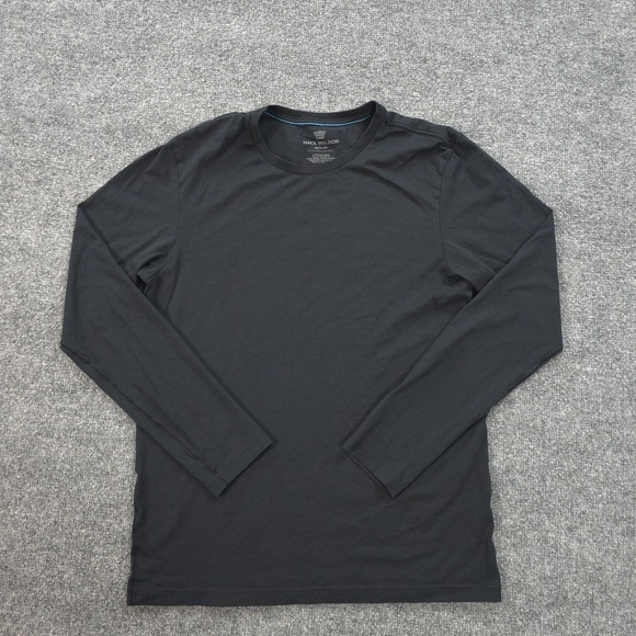 Mack Weldon Shirt Mens Medium Black Pima Cotton LS Casual Preppy Logo - Picture 1 of 10